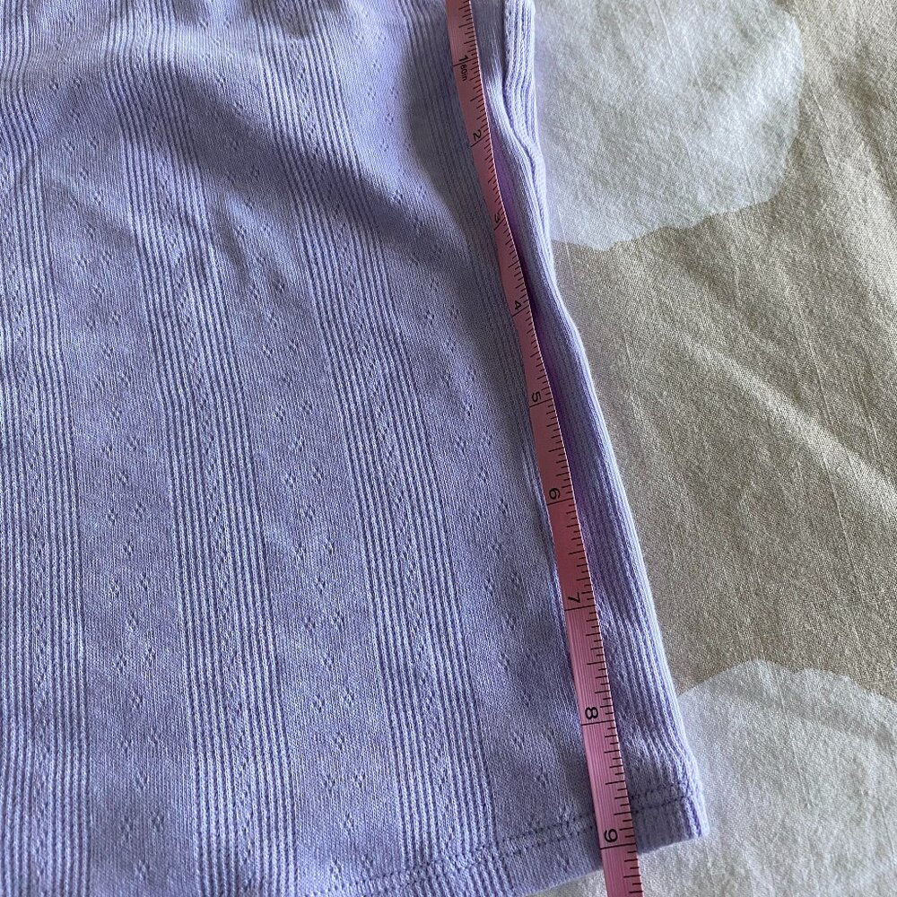 LULULEMON Cotton Pointelle Cropped Cami Tank Top in Lavender Frost sz M - Picture 4 of 8